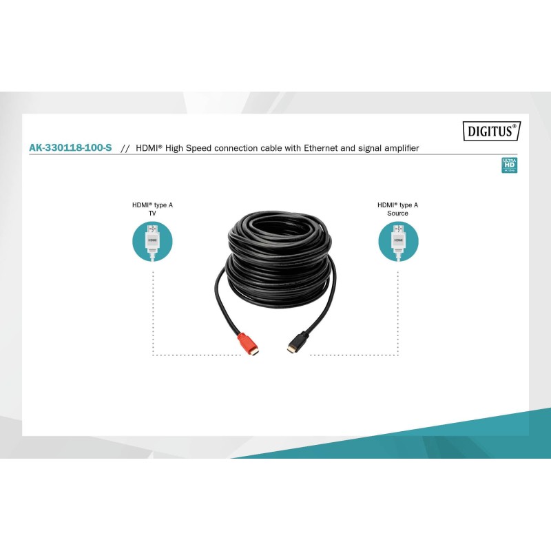 DIGITUS kabel HDMI AK-330118-100-S – Długość: 10 m