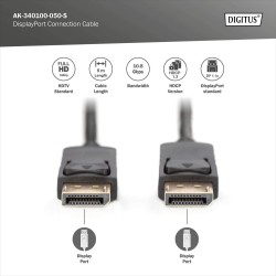 Kabel DisplayPort DIGITUS z zatrzaskami 1080p 60Hz FHD Typ D… | PartsPC.pl