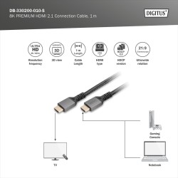 Kabel HDMI 2.1 DIGITUS PREMIUM połączeniowy Ultra HighSpeed … | PartsPC.pl