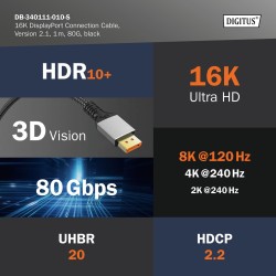 Kabel połączeniowy DIGITUS PREMIUM DisplayPort 2.1 16K60Hz D… | PartsPC.pl