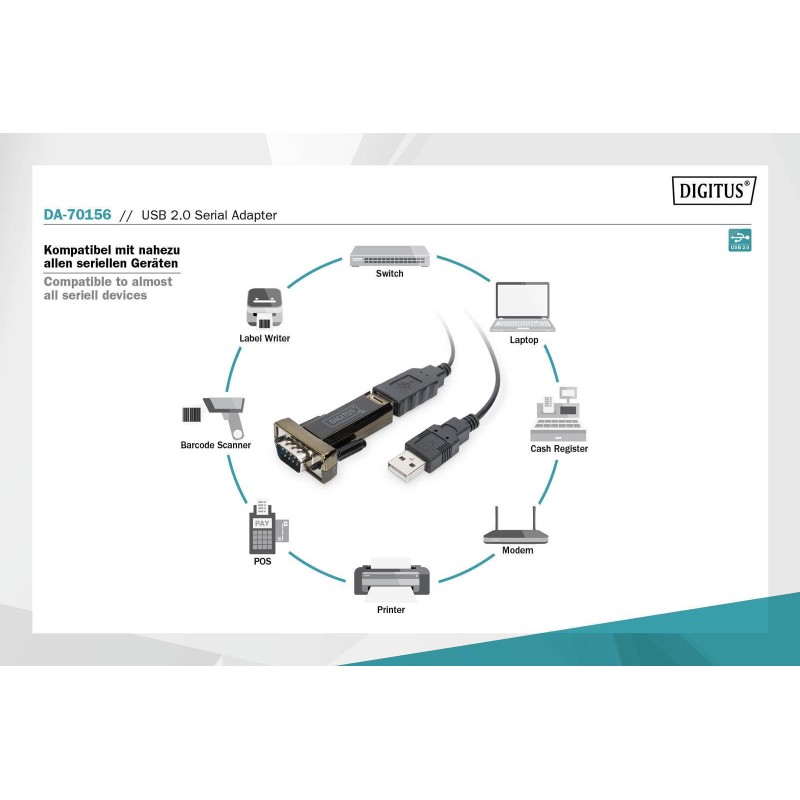 Konwerter DIGITUS DA-70156 USB 2.0/RS232 M/M | PartsPC.pl