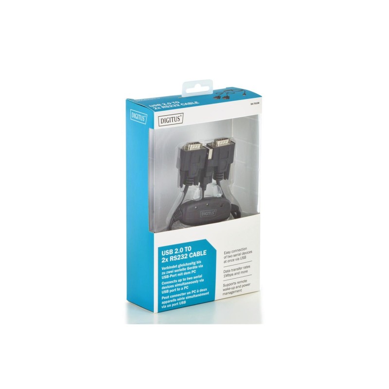 Konwerter USB 2.0 DIGITUS DA-70158 2xRS232, 1,5m | PartsPC.pl
