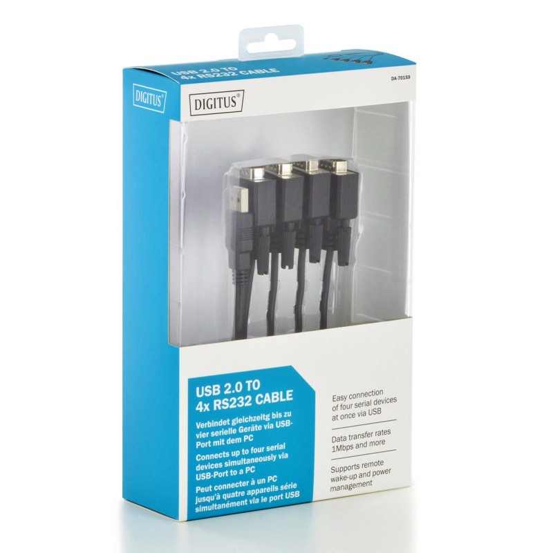 Konwerter USB 2.0 DIGITUS DA-70159 4xRS232, 1,5m | PartsPC.pl