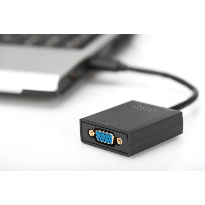 Kabel adapter DIGITUS VGA 1080p FHD na USB 3.0 aluminiowy | PartsPC.pl