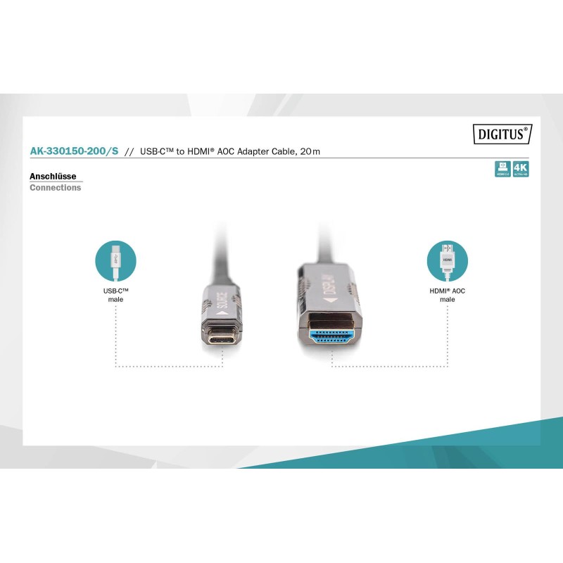 Kabel adapter DIGITUS hybrydowy AOC USB Typ C na HDMI 4K 60H… | PartsPC.pl