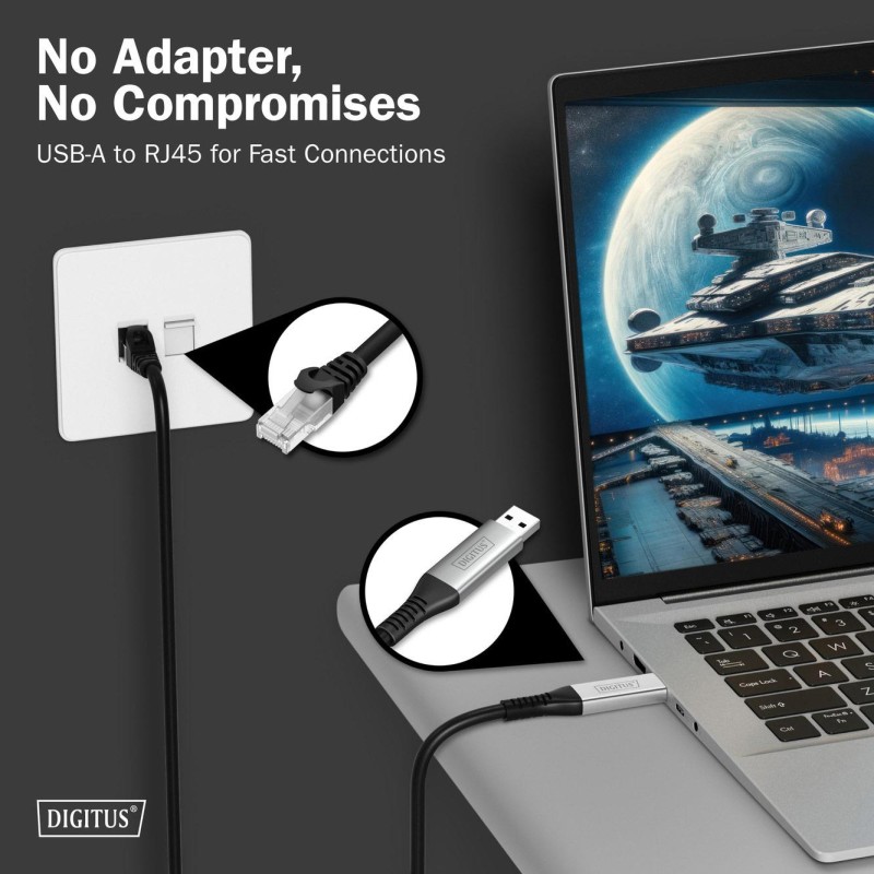 Kabel adapter DIGITUS USB-A – RJ45 Kat. 6A S/FTP, 1 Gbit/s, … | PartsPC.pl