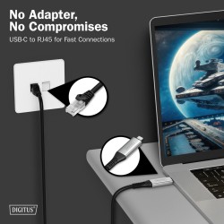 Kabel adapter DIGITUS USB-C – RJ45 Kat. 6A S/FTP, 1 Gbit/s, … | PartsPC.pl