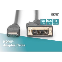 Kabel adapter DIGITUS HDMI Highspeed 1.3 Typ A / DVI-D(18+1)… | PartsPC.pl