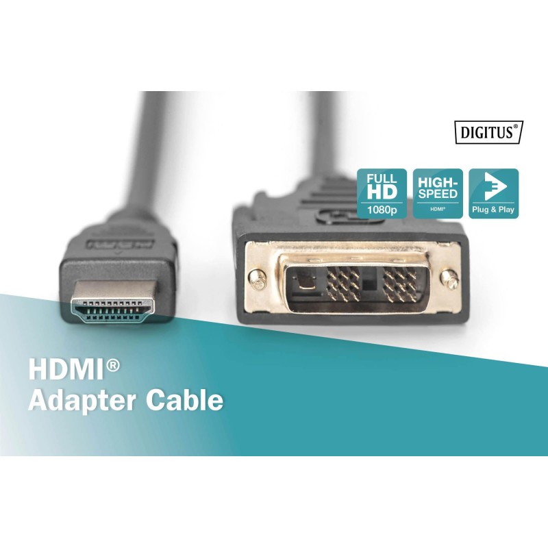 Kabel adapter DIGITUS HDMI Highspeed 1.3 Typ A / DVI-D(18+1)… | PartsPC.pl