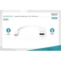 Kabel adapter DIGITUS mini Displayport 1080p 60Hz DP++ / HDM… | PartsPC.pl