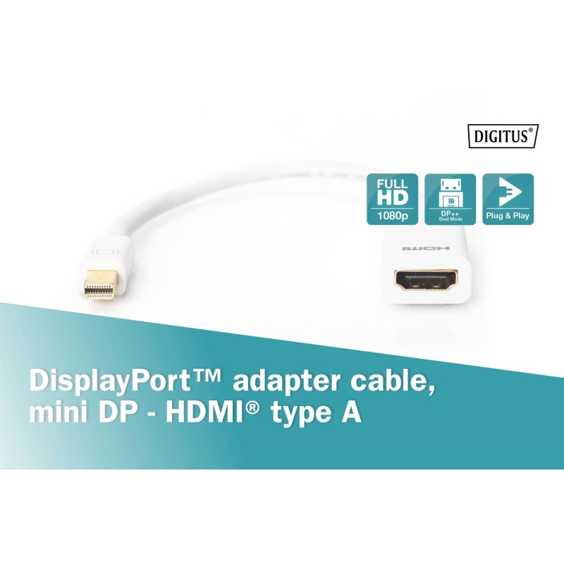 Kabel adapter DIGITUS mini Displayport 1080p 60Hz DP++ / HDM… | PartsPC.pl