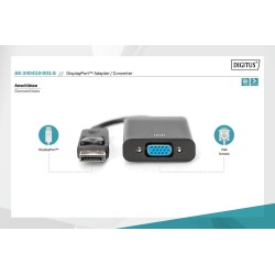 Kabel adapter DIGITUS DisplayPort z zatrzaskiem 1080p 60Hz F… | PartsPC.pl