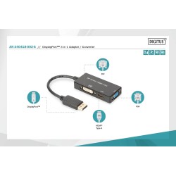 Kabel adapter DIGITUS 3w1 DisplayPort 4K 30Hz/1080p 60Hz DP … | PartsPC.pl
