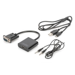 Kabel adapter DIGITUS VGA do HDMI 1080p FHD audio 3.5mm Mini… | PartsPC.pl