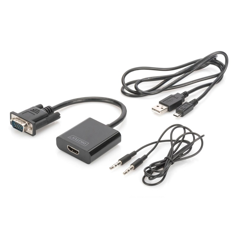 Kabel adapter DIGITUS VGA do HDMI 1080p FHD audio 3.5mm Mini… | PartsPC.pl