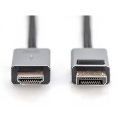 Kabel adapter DIGITUS PREMIUM DisplayPort - HDMI 4K 30Hz DP/HDMI M/M 1.8m
