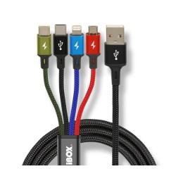 Kabel USB iBOX multi 4w1: 2x USB-C, micro USB, Ligtning - ko… | PartsPC.pl