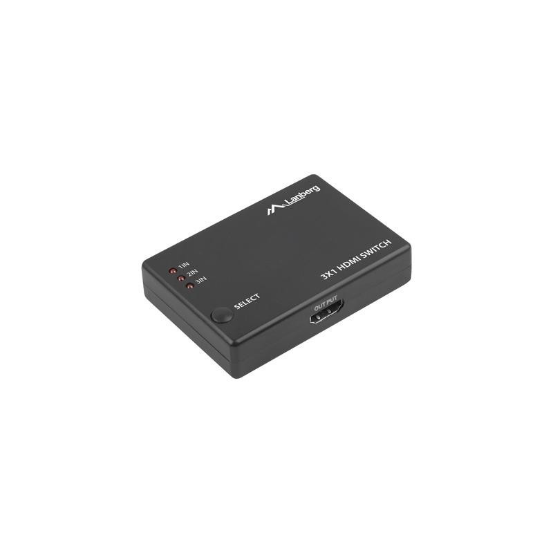 Switch HDMI Lanberg 3x HDMI + port micro USB czarny | PartsPC.pl