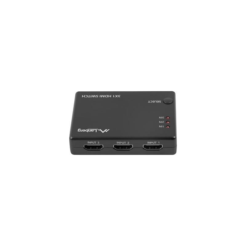 Switch HDMI Lanberg 3x HDMI + port micro USB czarny | PartsPC.pl
