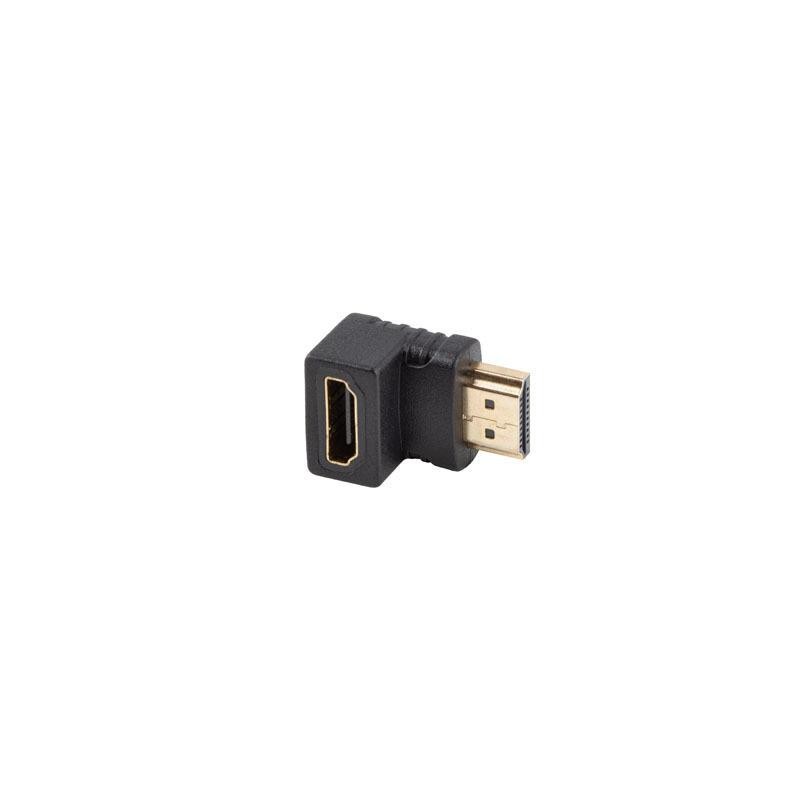Adapter Lanberg HDMI(M) - HDMI(F) 4K kątowy dół czarny | PartsPC.pl