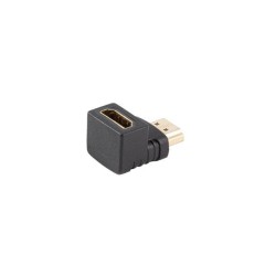 Adapter Lanberg HDMI(M) - HDMI(F) 4K kątowy dół czarny | PartsPC.pl