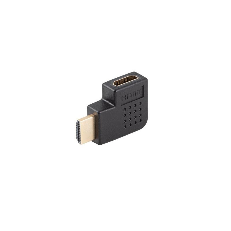 Adapter Lanberg HDMI(M) - HDMI(F) 4K kątowy prawo czarny | PartsPC.pl