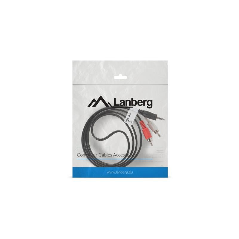 Kabel audio Lanberg stereo minijack - 2x Chinch M/M 1,5m | PartsPC.pl