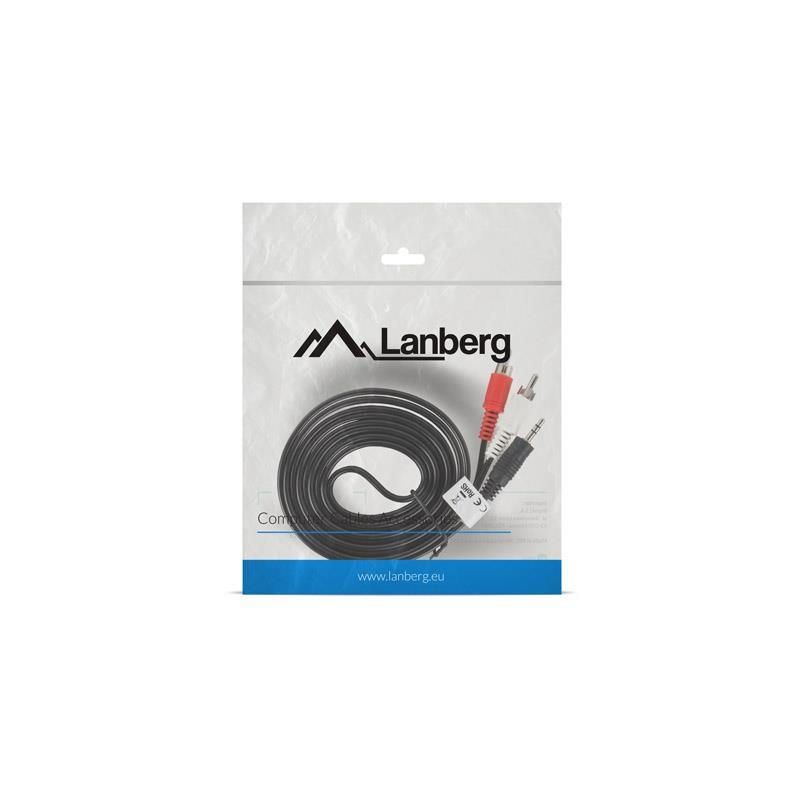 Kabel audio Lanberg stereo minijack - 2x Chinch M/M 2m | PartsPC.pl