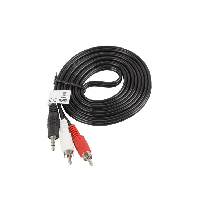 Kabel audio Lanberg stereo minijack - 2x Chinch M/M 2m | PartsPC.pl
