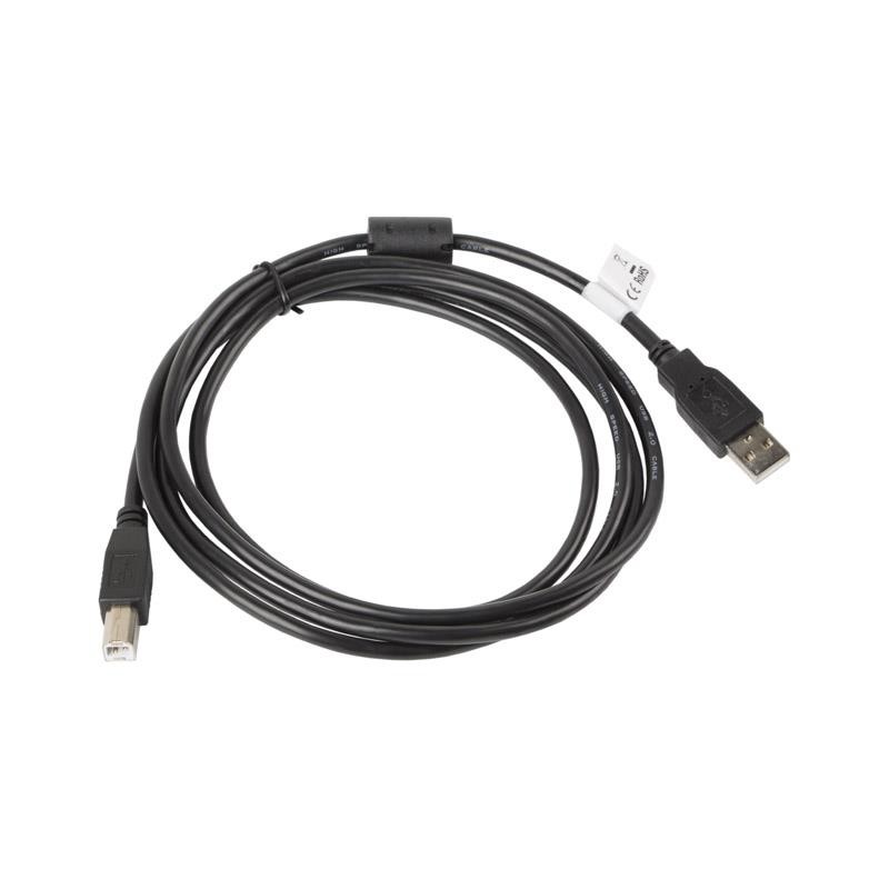Kabel USB 2.0 Lanberg AM-BM Ferryt 1,8m czarny | PartsPC.pl