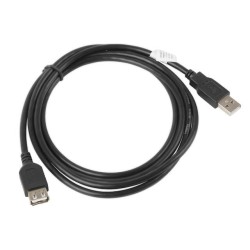 Przedłużacz USB 2.0 Lanberg AM-AF 1,8m czarny | PartsPC.pl