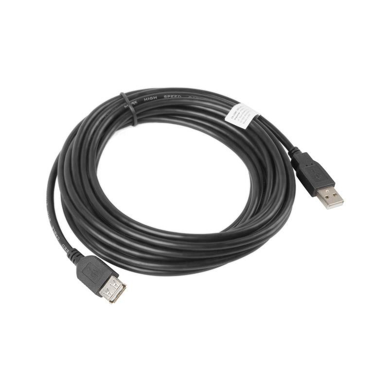 Przedłużacz USB 2.0 Lanberg AM-AF 5m czarny | PartsPC.pl