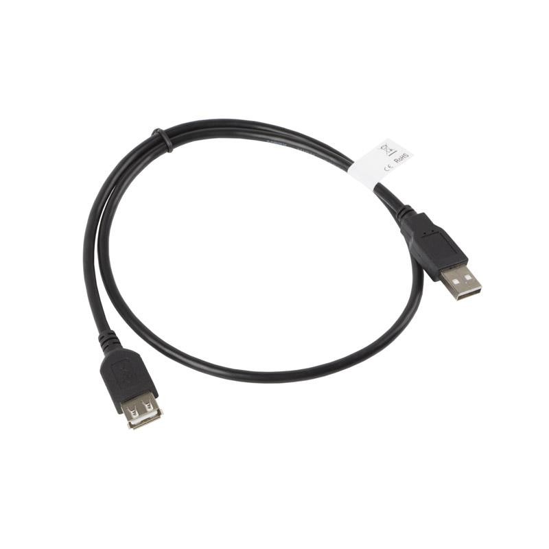 Przedłużacz USB 2.0 Lanberg AM-AF 0,7m czarny | PartsPC.pl