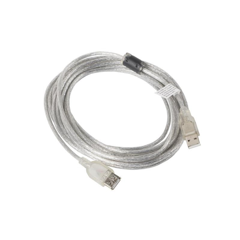 Przedłużacz USB 2.0 Lanberg AM-AF 5m Ferryt transparenty | PartsPC.pl
