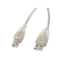 Kabel USB 2.0 Lanberg AM-BM Ferryt 3m przezroczysty | PartsPC.pl
