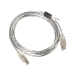 Kabel USB 2.0 Lanberg AM-BM Ferryt 3m przezroczysty | PartsPC.pl