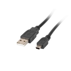 Kabel USB 2.0 Lanberg mini AM-BM5P(CANON) 1,8m czarny | PartsPC.pl