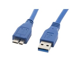 Kabel USB 3.0 Lanberg micro AM-MBM5P 0,5m niebieski | PartsPC.pl