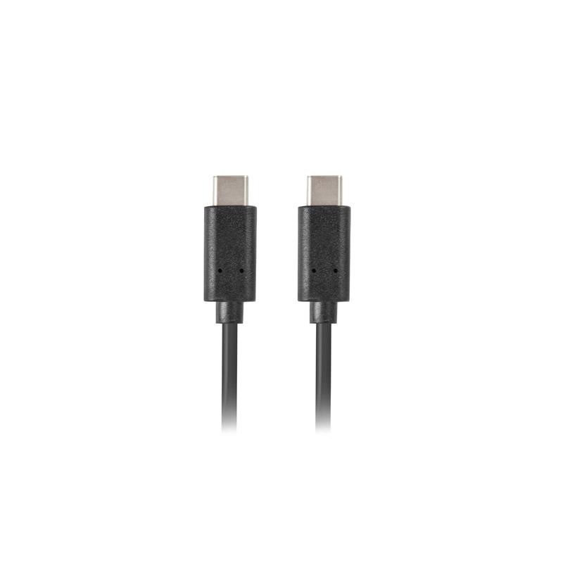 Kabel USB 2.0 Lanberg Type-C M/M 0,5m czarny | PartsPC.pl