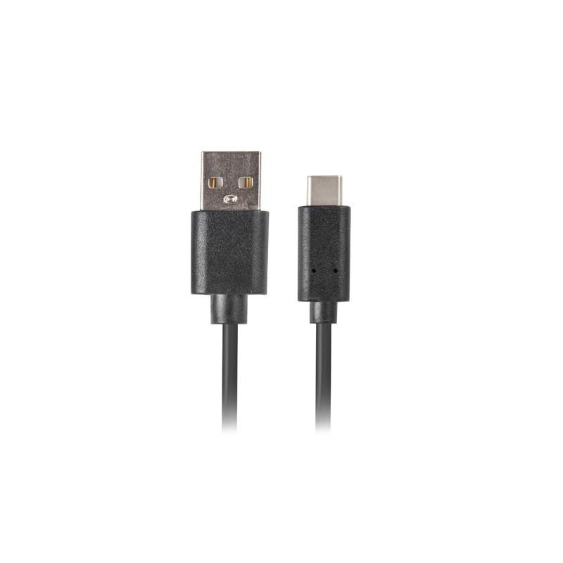 Kabel USB 2.0 Lanberg Type-C(M) - AM 1,8m czarny QC 3.0 | PartsPC.pl