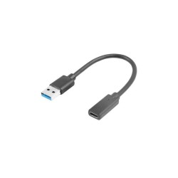 Kabel USB 3.1 Lanberg USB type-C(F) 3.1 - USB-A(M) 0,15m cza… | PartsPC.pl
