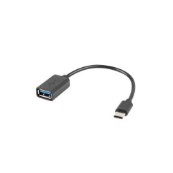 Kabel USB 2.0 Lanberg USB type-C(M) - USB-A(F) 0,15m OTG cza… | PartsPC.pl