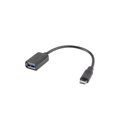 Kabel USB 2.0 Lanberg micro USB(M) - USB-A(F) 0,15m OTG czar… | PartsPC.pl