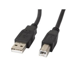 Kabel USB 2.0 Lanberg AM-BM 0,5m czarny | PartsPC.pl