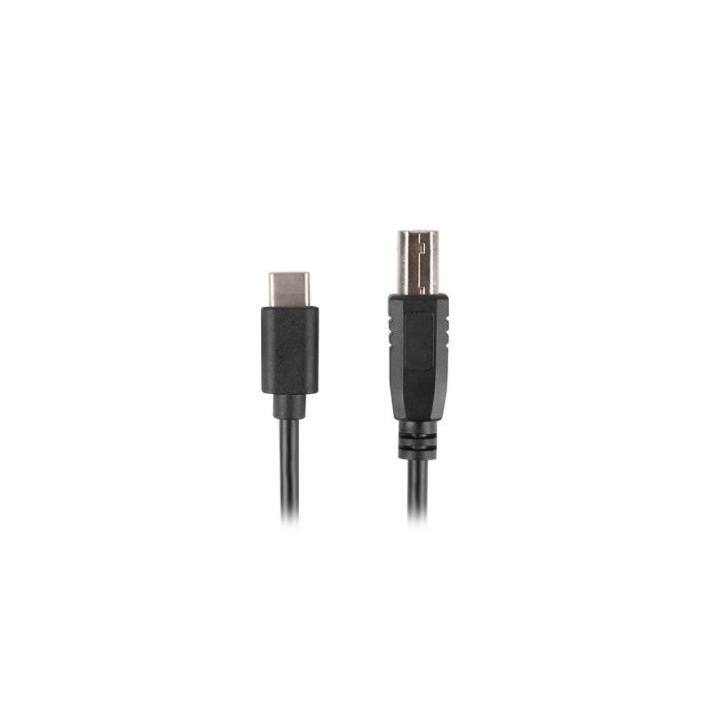 Kabel USB 2.0 Lanberg USB-C(M)- USB-B(M) 3m czarny ferryt | PartsPC.pl