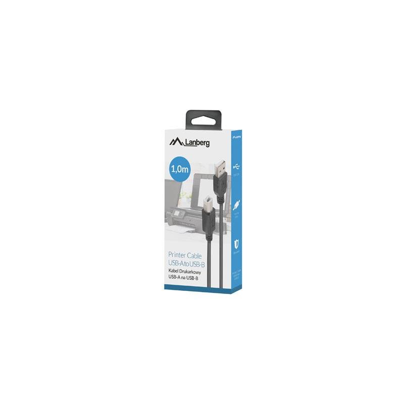 Kabel USB 2.0 Lanberg USB-A(M)- USB-B(M) 1m czarny ferryt bo… | PartsPC.pl