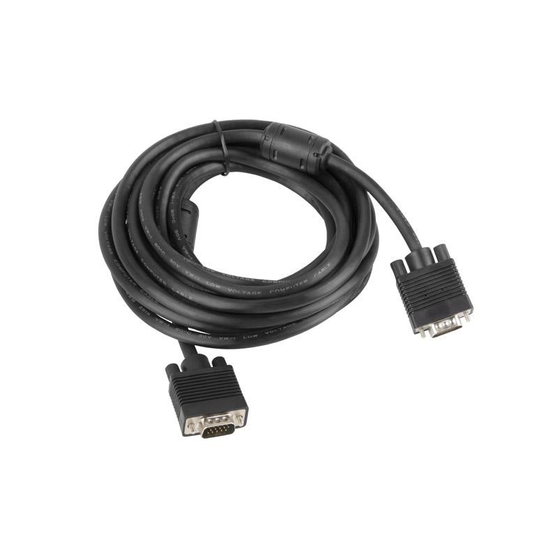 Kabel VGA Lanberg M/M 5m Ekran Ferryt czarny | PartsPC.pl