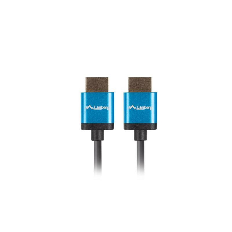 Kabel HDMI Lanberg M/M v2.0 0,5m 4K slim czarno-niebieski | PartsPC.pl