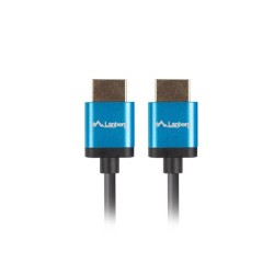 Kabel HDMI Lanberg M/M v2.0 1m 4K slim czarno-niebieski | PartsPC.pl