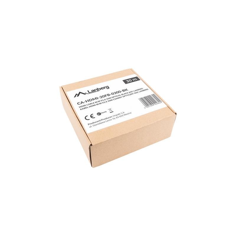 Kabel HDMI Lanberg M/M v2.0 30m czarny optyczny AOC | PartsPC.pl